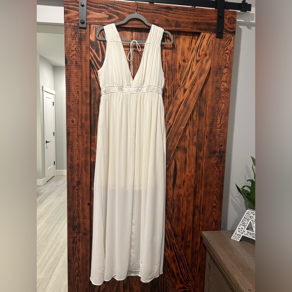 Wishlist Apparel cream chiffon dress size Large